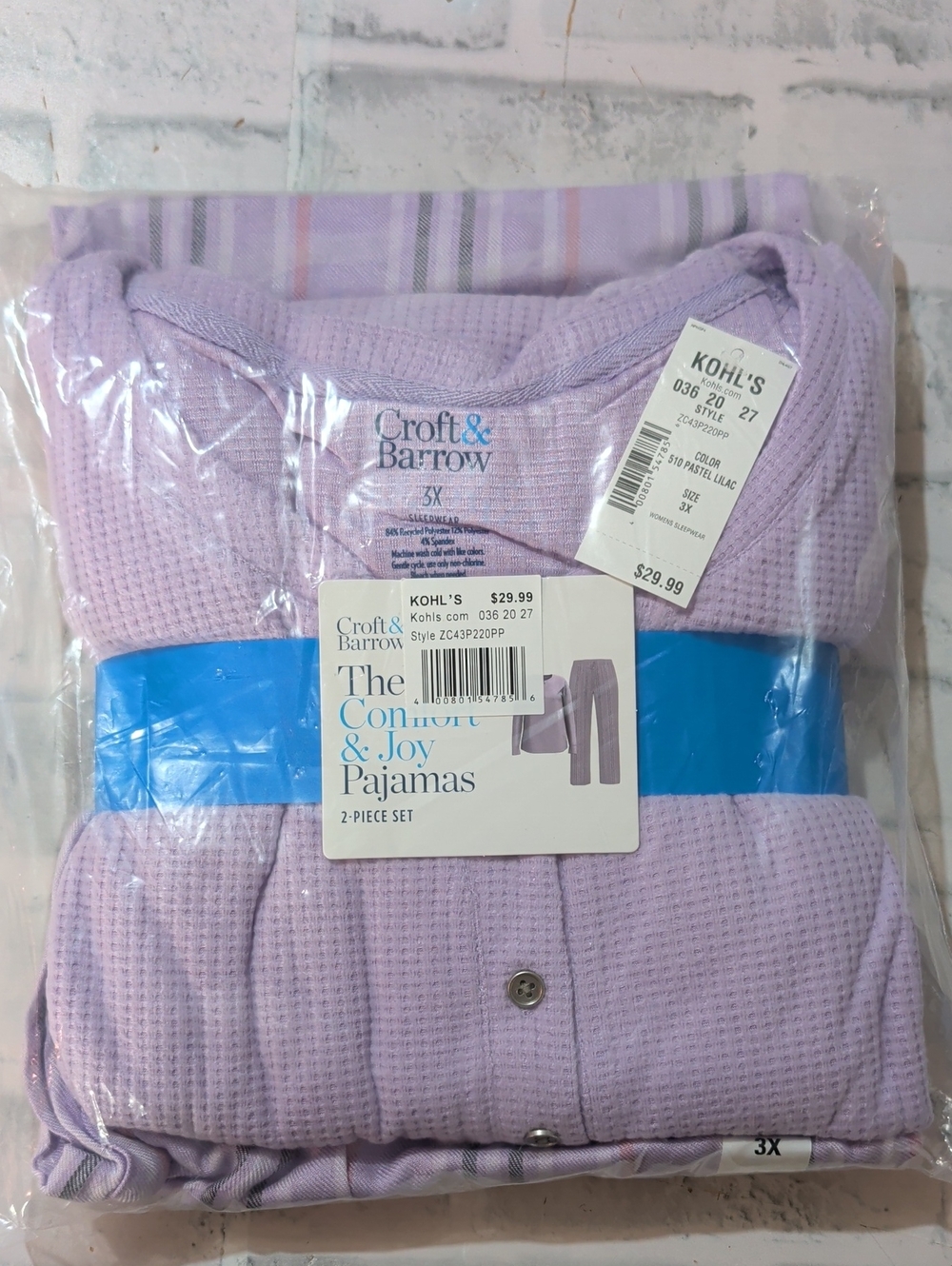 Croft & Barrow Women's Lavender  2-Piece Pajama Set